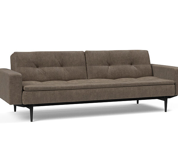 Innovation - Dublexo Sovesofa med polstret armlæn - Liggemål 115x210 cm-411 -Sort