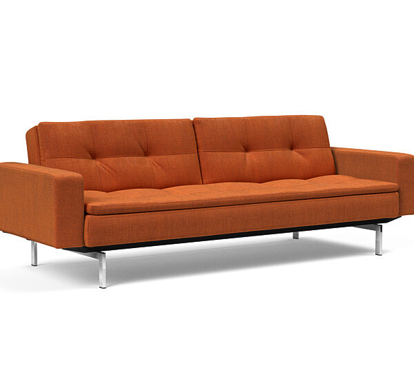 Innovation - Dublexo Sovesofa med polstret armlæn - Liggemål 115x210 cm-412-Krom