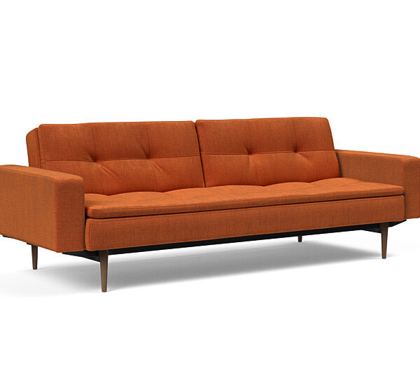 Innovation - Dublexo Sovesofa med polstret armlæn - Liggemål 115x210 cm-412-Mørke