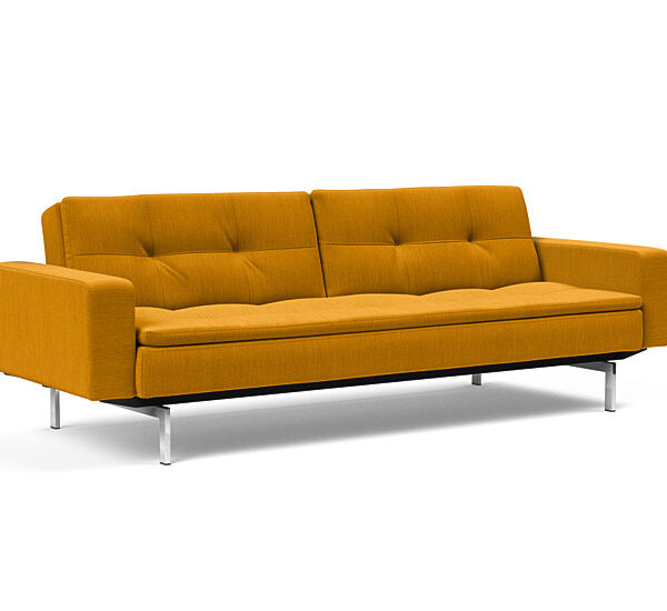 Innovation - Dublexo Sovesofa med polstret armlæn - Liggemål 115x210 cm-507-Krom