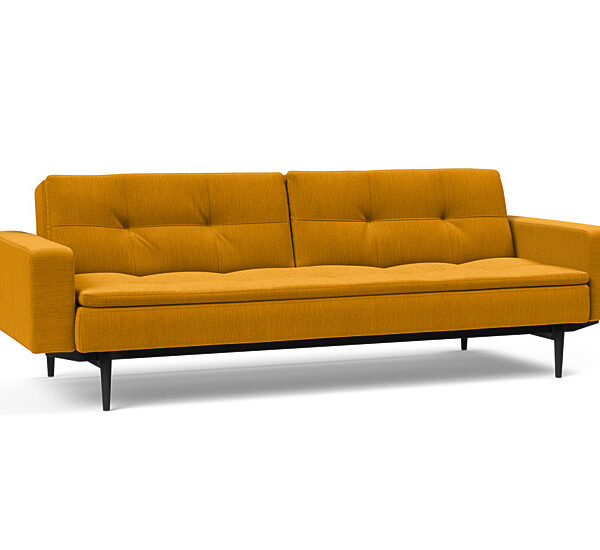 Innovation - Dublexo Sovesofa med polstret armlæn - Liggemål 115x210 cm-507-Sort
