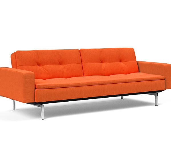 Innovation - Dublexo Sovesofa med polstret armlæn - Liggemål 115x210 cm-510 -Krom