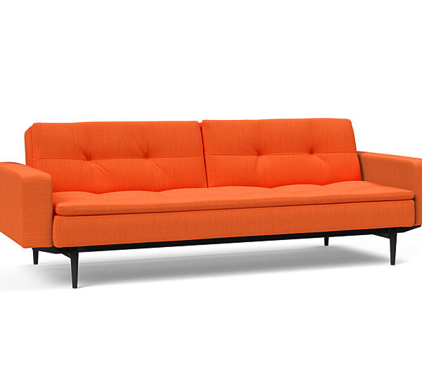 Innovation - Dublexo Sovesofa med polstret armlæn - Liggemål 115x210 cm-510 -Sort