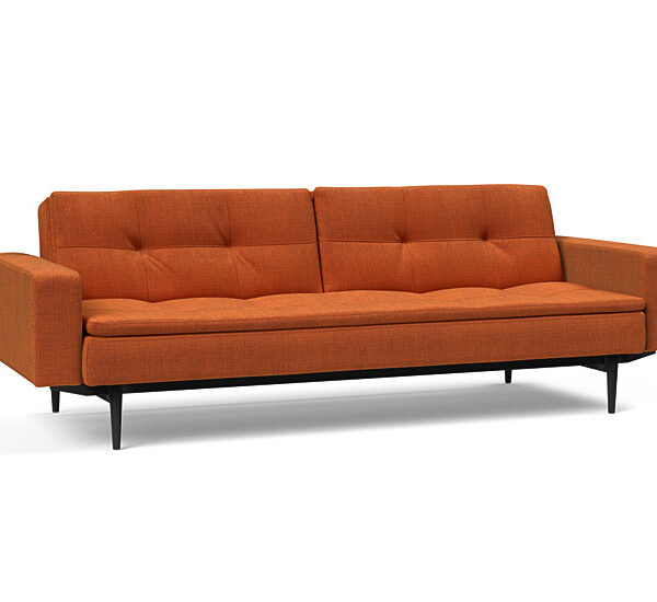 Innovation - Dublexo Sovesofa med polstret armlæn - Liggemål 115x210 cm-512-Sort