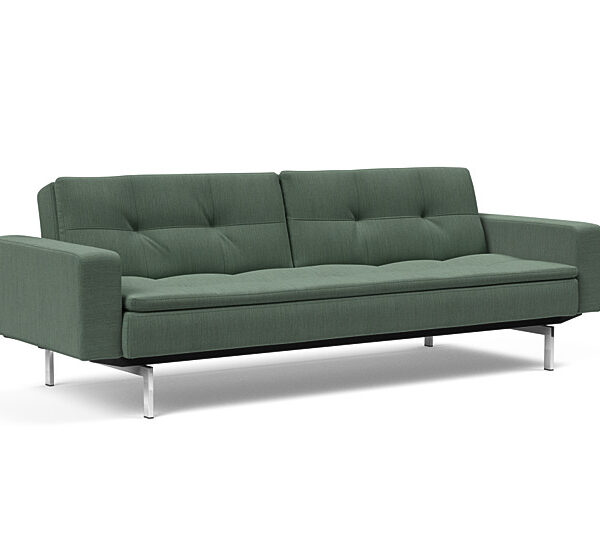 Innovation - Dublexo Sovesofa med polstret armlæn - Liggemål 115x210 cm-518 -Krom