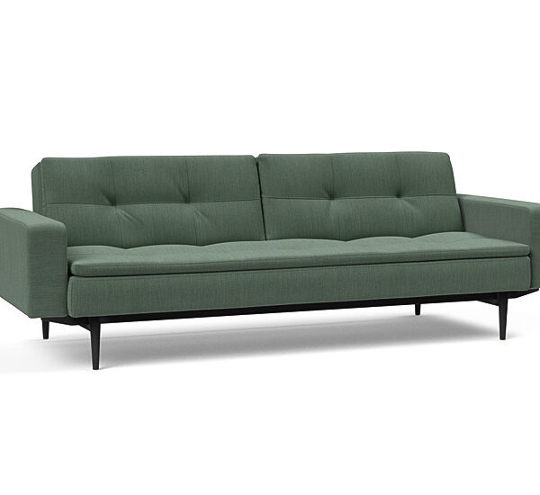 Innovation - Dublexo Sovesofa med polstret armlæn - Liggemål 115x210 cm-518 -Sort