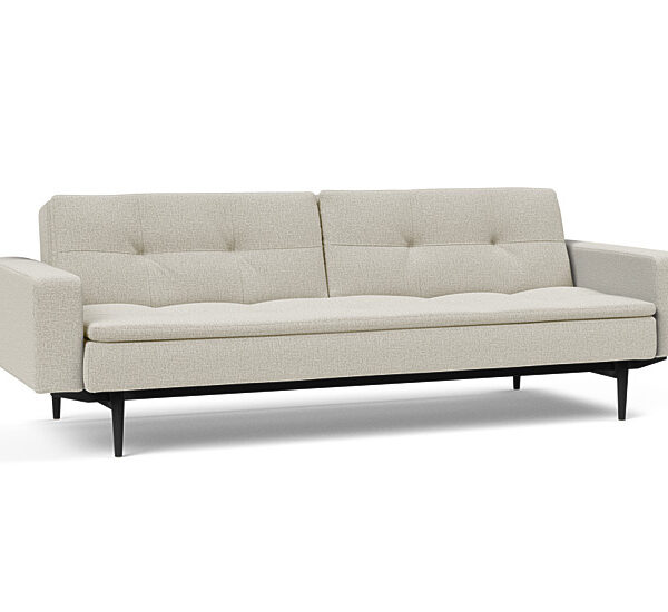 Innovation - Dublexo Sovesofa med polstret armlæn - Liggemål 115x210 cm-527-Sort