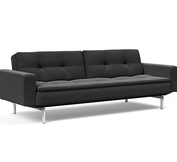 Innovation - Dublexo Sovesofa med polstret armlæn - Liggemål 115x210 cm-529-Krom