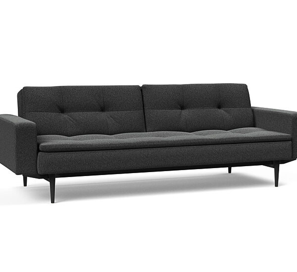 Innovation - Dublexo Sovesofa med polstret armlæn - Liggemål 115x210 cm-529-Sort