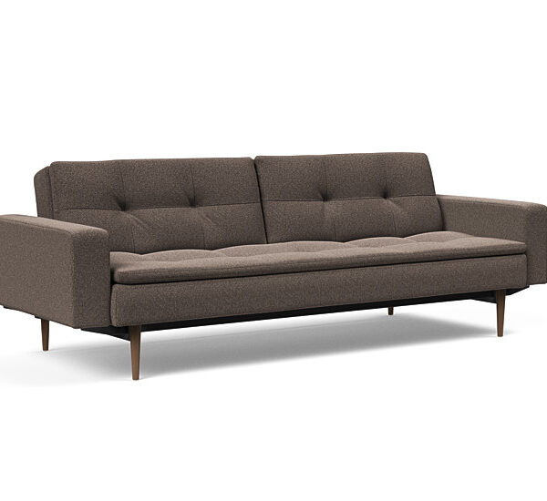 Innovation - Dublexo Sovesofa med polstret armlæn - Liggemål 115x210 cm-530-Mørke