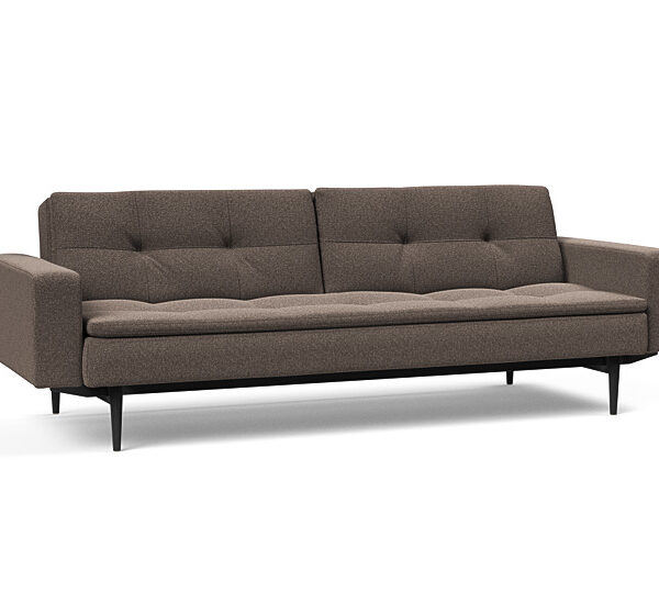 Innovation - Dublexo Sovesofa med polstret armlæn - Liggemål 115x210 cm-530-Sort