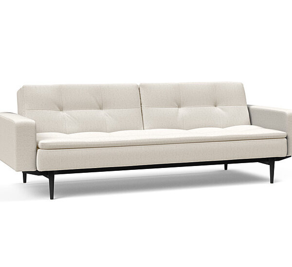 Innovation - Dublexo Sovesofa med polstret armlæn - Liggemål 115x210 cm-531-Sort