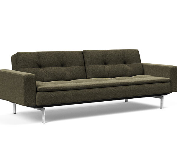 Innovation - Dublexo Sovesofa med polstret armlæn - Liggemål 115x210 cm-535-Krom