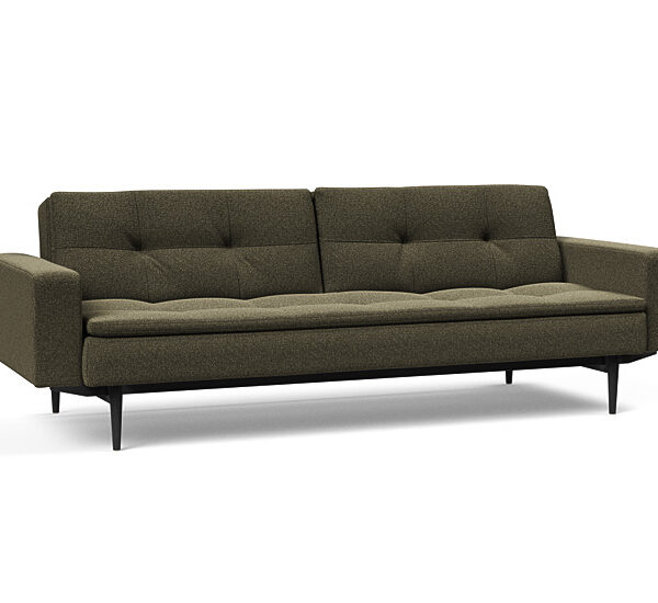 Innovation - Dublexo Sovesofa med polstret armlæn - Liggemål 115x210 cm-535-Sort