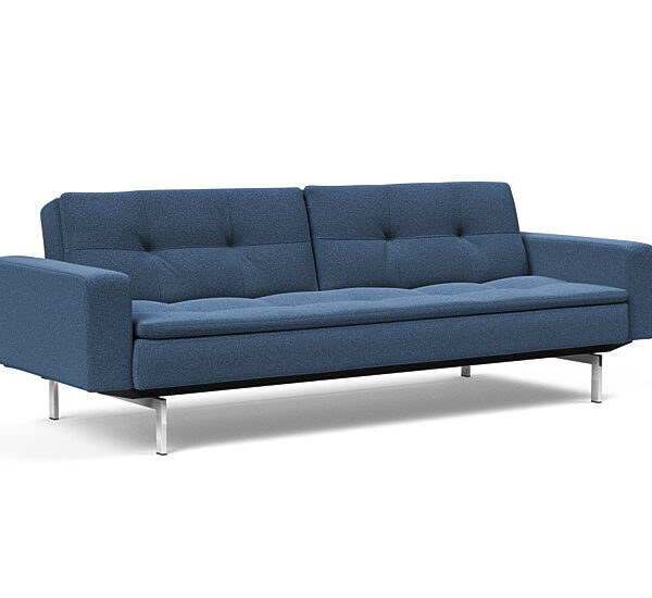 Innovation - Dublexo Sovesofa med polstret armlæn - Liggemål 115x210 cm-537-Krom