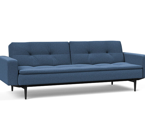Innovation - Dublexo Sovesofa med polstret armlæn - Liggemål 115x210 cm-537-Sort