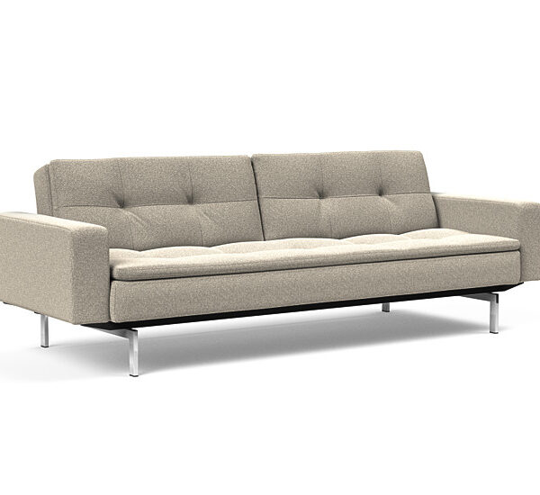 Innovation - Dublexo Sovesofa med polstret armlæn - Liggemål 115x210 cm-539-Krom