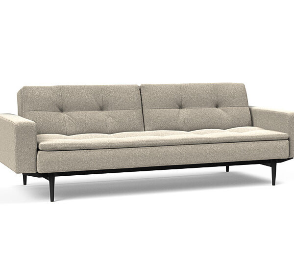 Innovation - Dublexo Sovesofa med polstret armlæn - Liggemål 115x210 cm-539-Sort