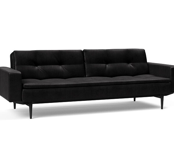 Innovation - Dublexo Sovesofa med polstret armlæn - Liggemål 115x210 cm-550 -Sort