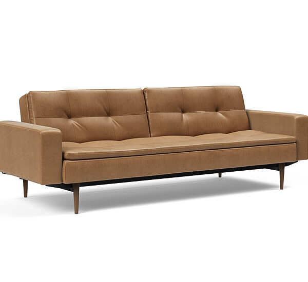 Innovation - Dublexo Sovesofa med polstret armlæn - Liggemål 115x210 cm-551 -Mørke