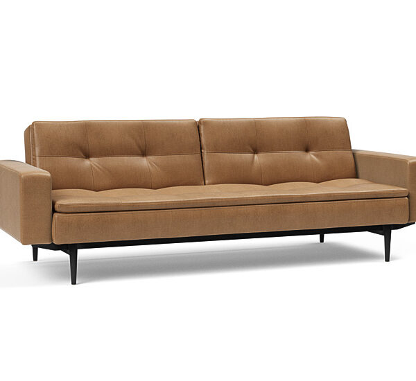 Innovation - Dublexo Sovesofa med polstret armlæn - Liggemål 115x210 cm-551 -Sort