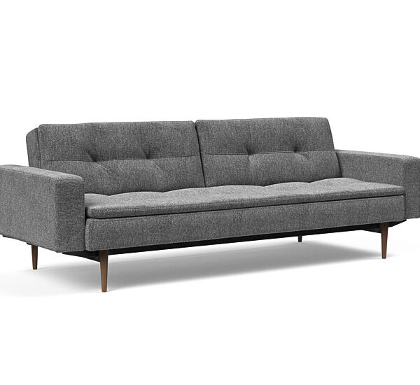 Innovation - Dublexo Sovesofa med polstret armlæn - Liggemål 115x210 cm-563 -Mørke
