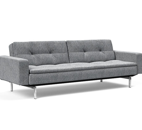 Innovation - Dublexo Sovesofa med polstret armlæn - Liggemål 115x210 cm-565 -Krom