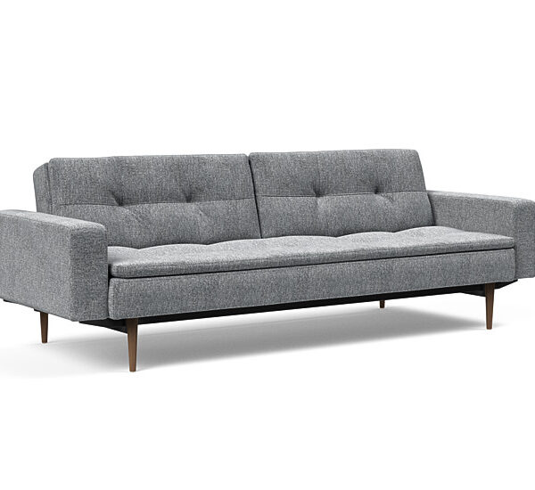 Innovation - Dublexo Sovesofa med polstret armlæn - Liggemål 115x210 cm-565 -Mørke