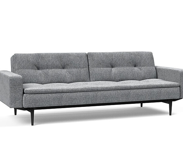 Innovation - Dublexo Sovesofa med polstret armlæn - Liggemål 115x210 cm-565 -Sort