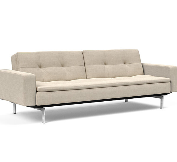 Innovation - Dublexo Sovesofa med polstret armlæn - Liggemål 115x210 cm-586-Krom