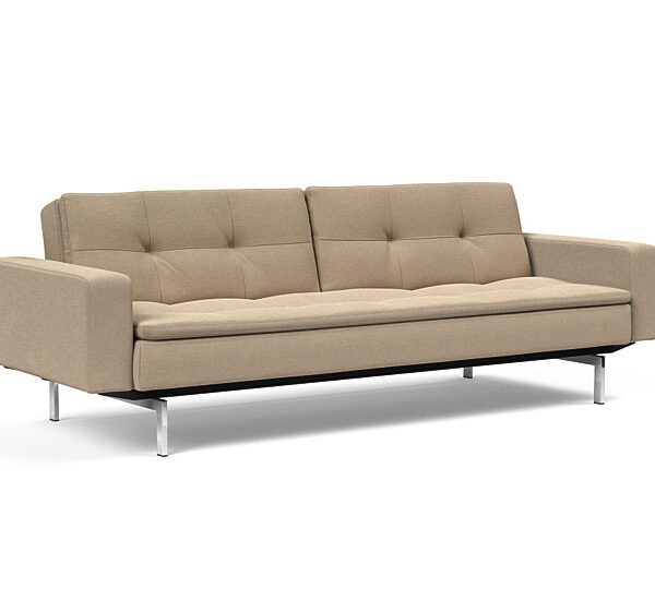 Innovation - Dublexo Sovesofa med polstret armlæn - Liggemål 115x210 cm-587-Krom