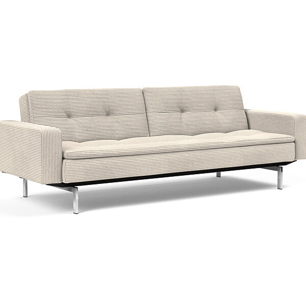 Innovation - Dublexo Sovesofa med polstret armlæn - Liggemål 115x210 cm-594-Krom