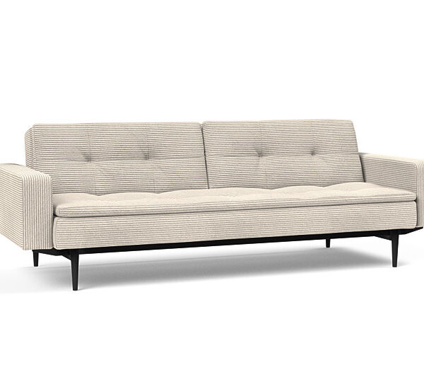 Innovation - Dublexo Sovesofa med polstret armlæn - Liggemål 115x210 cm-594-Sort