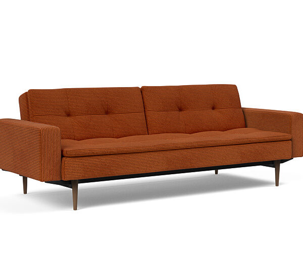 Innovation - Dublexo Sovesofa med polstret armlæn - Liggemål 115x210 cm-595 -Mørke