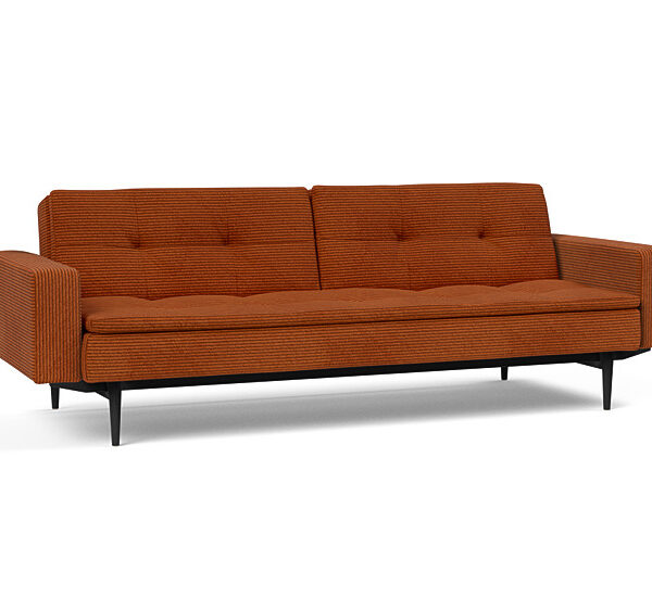 Innovation - Dublexo Sovesofa med polstret armlæn - Liggemål 115x210 cm-595 -Sort