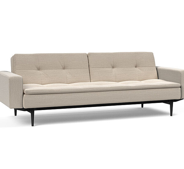 Innovation - Dublexo Sovesofa med polstret armlæn - Liggemål 115x210 cm-612-Sort