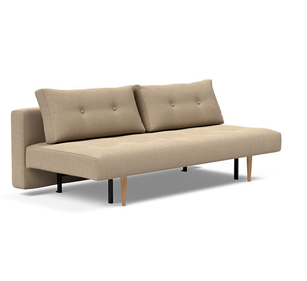 Innovation - Recast Plus sovesofa 140x200 cm med lys egetræsben-587, Taupe