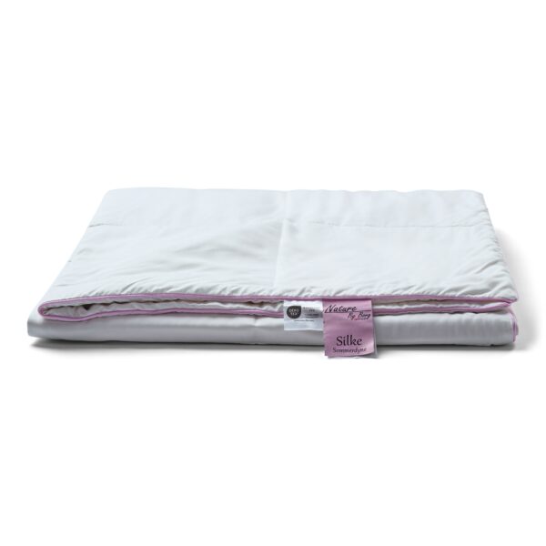 Junior silkedyne med 100% Mulberry silkefyld - 100x140 cm - Sommerdyne med blødt bambus bolster - Nature By Borg junior dyne