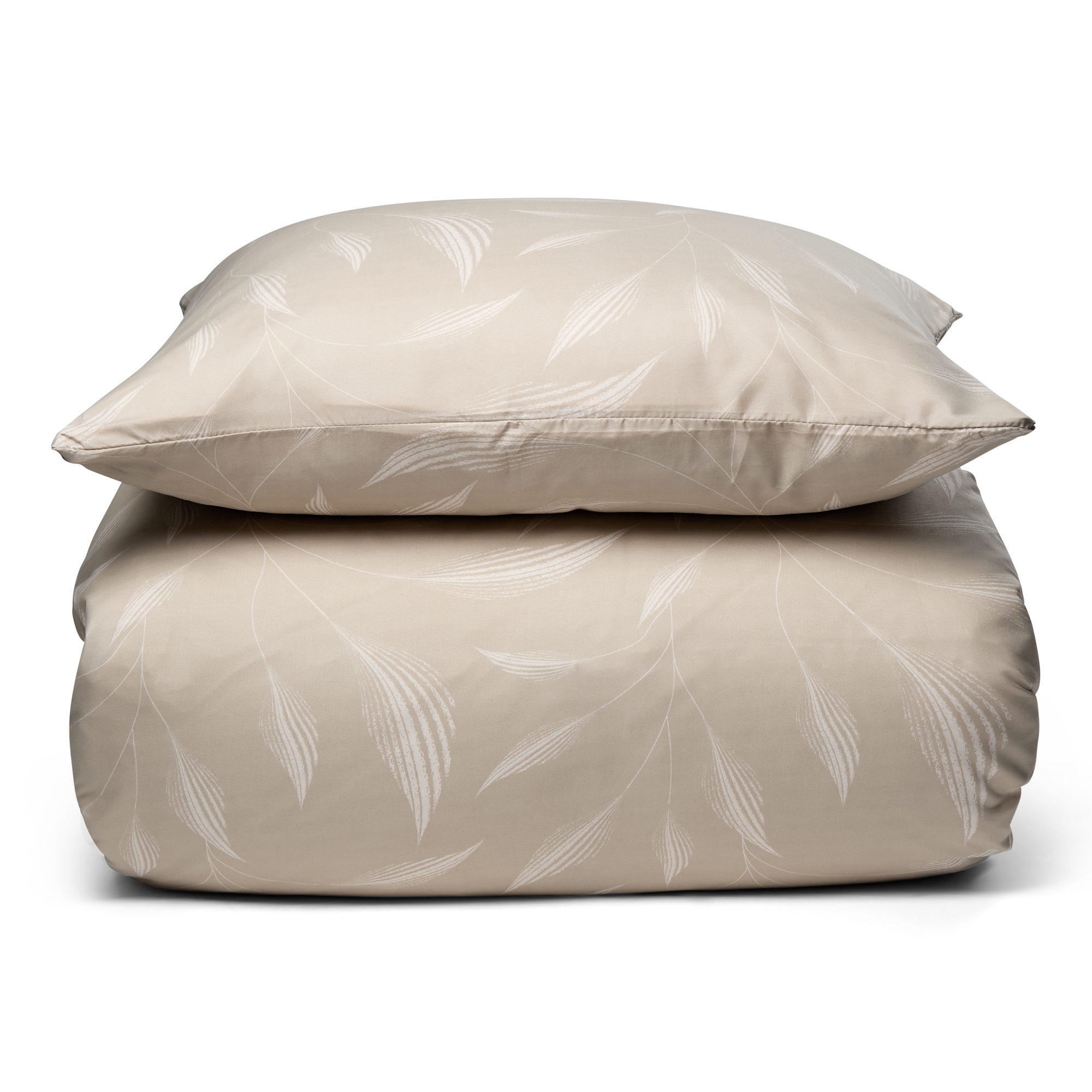 Kingsize sengetøj 240x220 cm - Beige sengesæt med blade - Microfiber sengelinned - IN Style sengelinned Kingsize sengetøj 240x220 cm - Beige sengesæt med blade - Microfiber sengelinned - IN Style sengelinned
