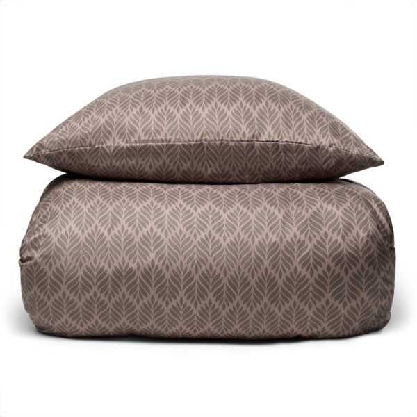 Kingsize sengetøj 240x220 cm - Mønstret brunt sengesæt - Microfiber sengelinned - IN Style sengelinned