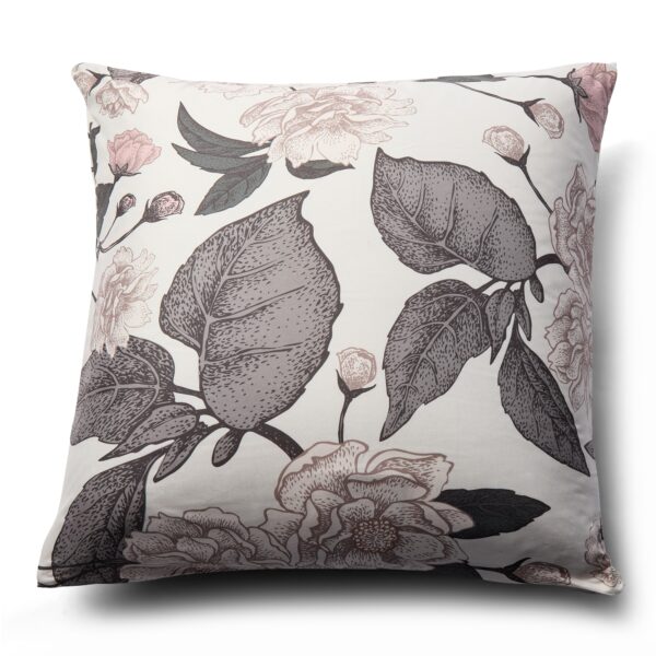 Pudebetræk 60x63 cm - Microfiber - Beige blomstret print