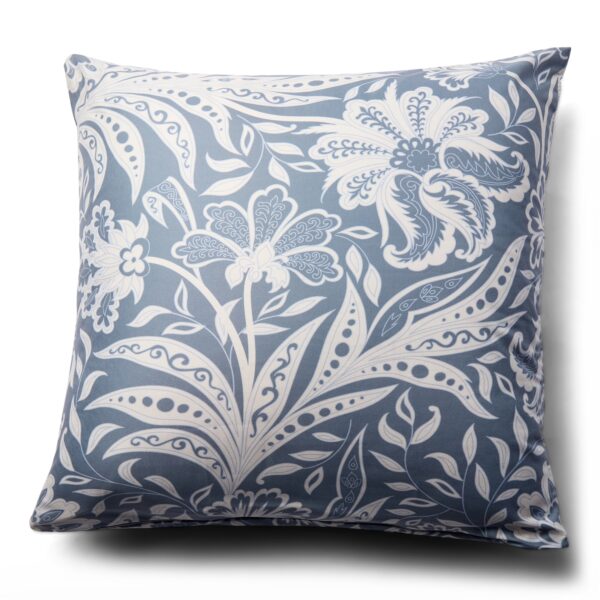 Pudebetræk 60x63 cm - Microfiber - Blåt blomstret print