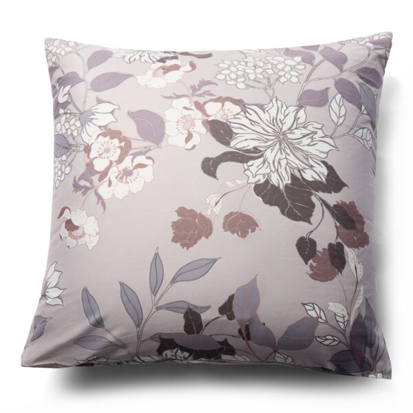 Pudebetræk 60x63 cm - Microfiber - Brunt blomstret print