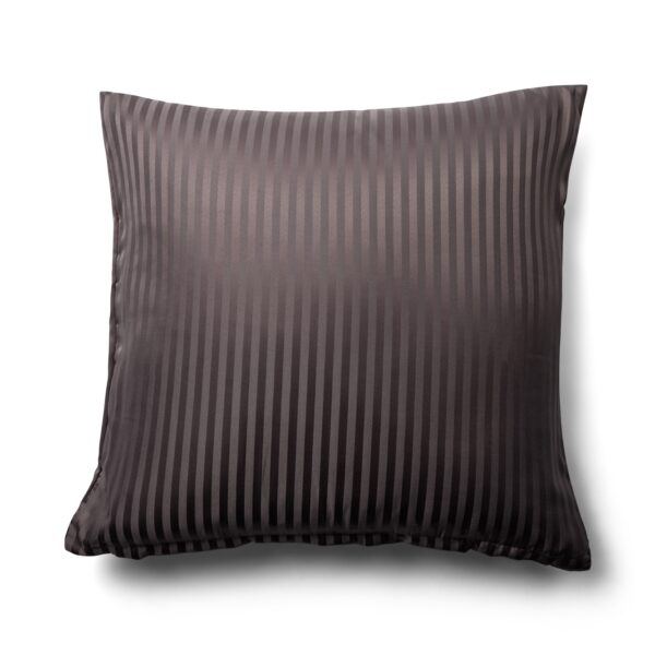 Pudebetræk 60x63 cm - Microfiber - Ensfarvet med antracit grå striber
