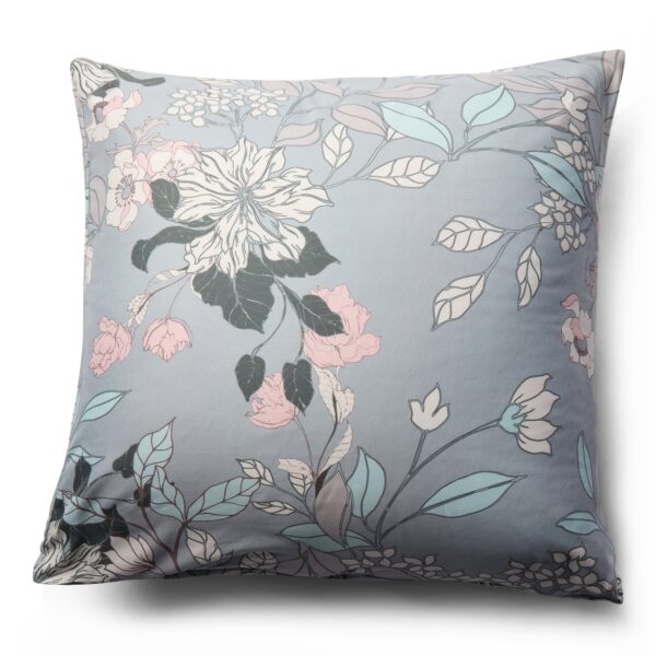 Pudebetræk 60x63 cm - Microfiber - Støvet grønt blomstret print