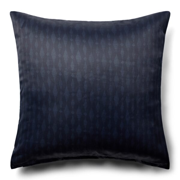 Pudebetræk 60x63 cm - Satin - Mørkeblåt mønster design