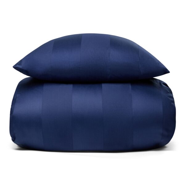 Sengetøj 140x200 cm - 100% bomuldssatin - Diana - Blå jacquardvævet striber