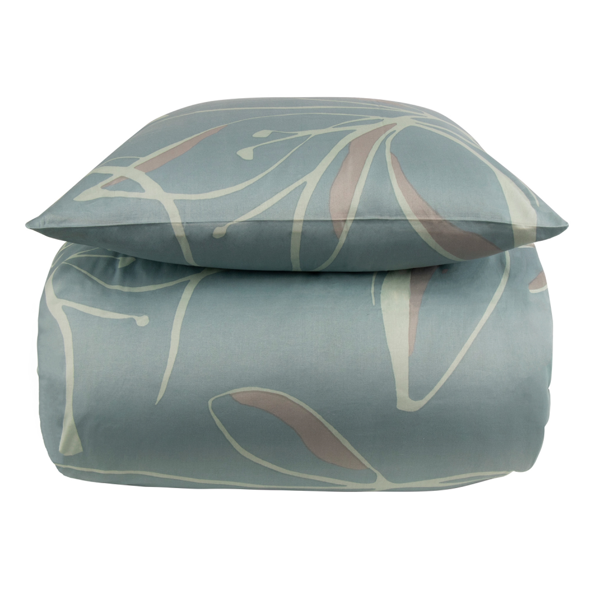 Sengetøj 140x200 cm - 100% bomuldssatin - Iris - Grønt blomster print Sengetøj 140x200 cm - 100% bomuldssatin - Iris - Grønt blomster print