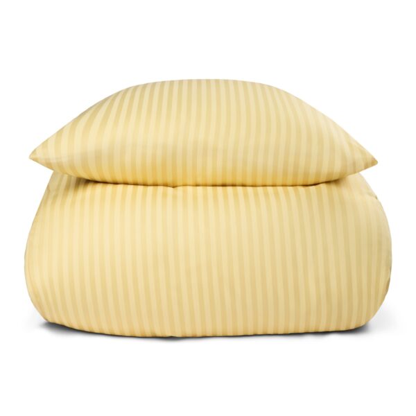 Sengetøj 140x200 cm - 100% bomuldssatin - Klassisk gule striber
