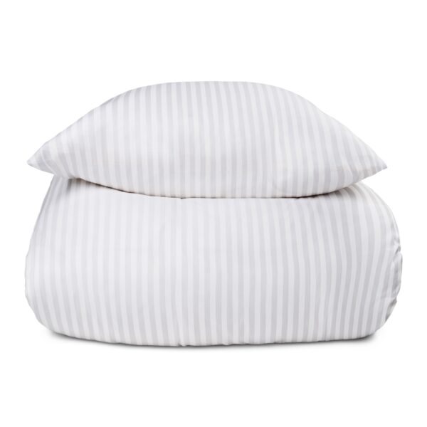 Sengetøj 140x200 cm - 100% bomuldssatin - Klassisk hvide striber